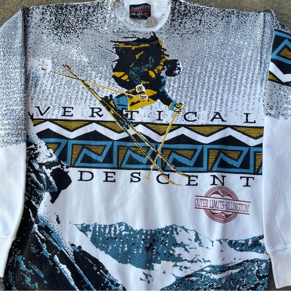Vintage Vertical Descent Crewneck Sweatshirt AOP Magic Johnson Men’s Size Large - Picture 3 of 4